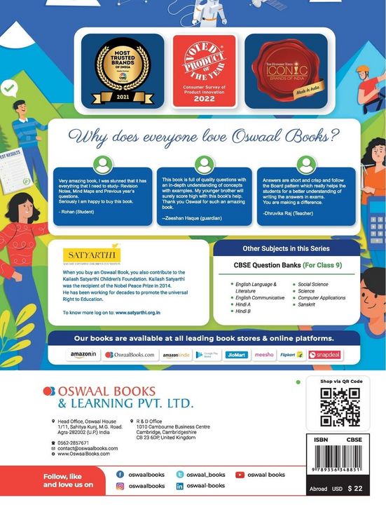 Produktbild: Oswaal CBSE Chapterwise & Topicwise Question Bank Class 9 Mathematics Book (For 2023-24 Exam)