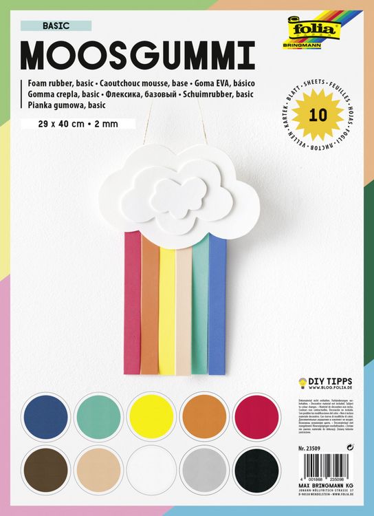 Produktbild: folia Moosgummi 29x40cm 20 Blatt