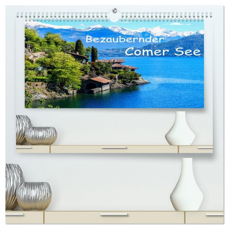 Produktbild: Bezaubernder Comer See (hochwertiger Premium Wandkalender 2026 DIN A2 quer), Kunstdruck in Hochglanz