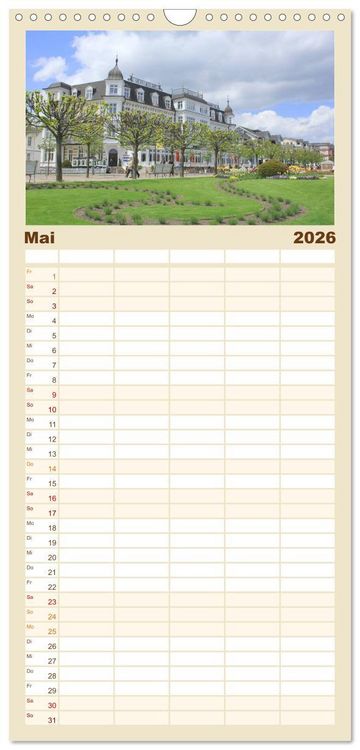 Produktbild: Familienplaner 2026 - Die Seeb&auml;der 2026 mit 5 Spalten (Wandkalender, 21 x 45 cm) CALVENDO