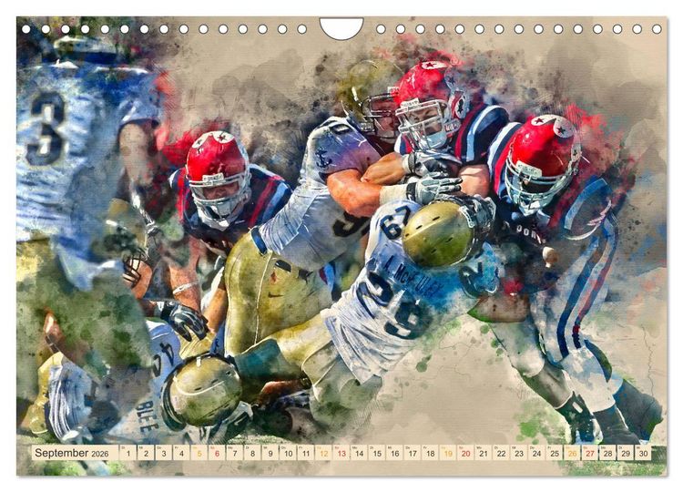 Produktbild: American Football - einfach cool (Wandkalender 2026 DIN A4 quer), CALVENDO Monatskalender