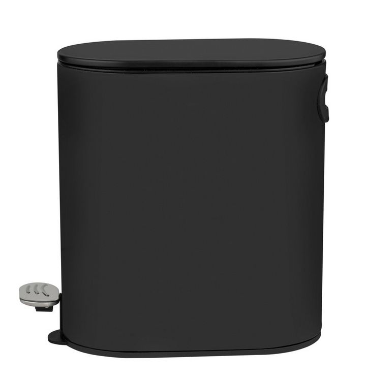 Produktbild: Kosmetikeimer Mod. Collungo, 5L, schwarz, Metall, 14x28,5x29,5 cm, easy-close Absenkautomatik