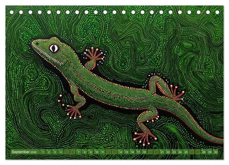 Produktbild: Traumzeit - KI-generierte Aborigine-Kunst aus dem Herzen Australiens (Tischkalender 2026 DIN A5 quer), CALVENDO Monatskalender