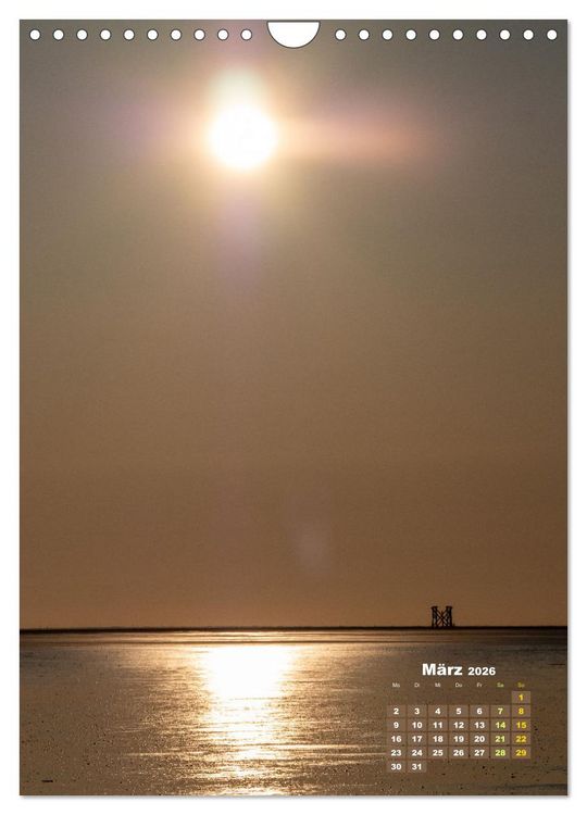 Produktbild: Westerhever - Wattwanderung in den Sonnenuntergang (Wandkalender 2026 DIN A4 hoch), CALVENDO Monatskalender