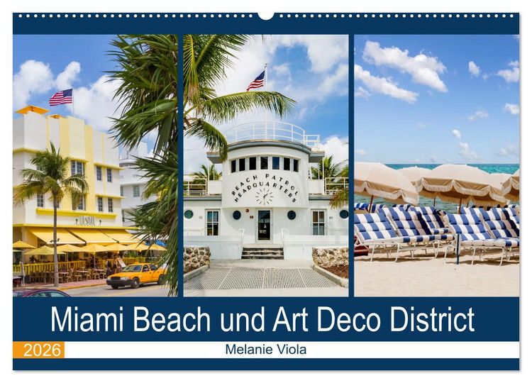 Produktbild: Miami Beach und Art Deco District (Wandkalender 2026 DIN A2 quer), CALVENDO Monatskalender