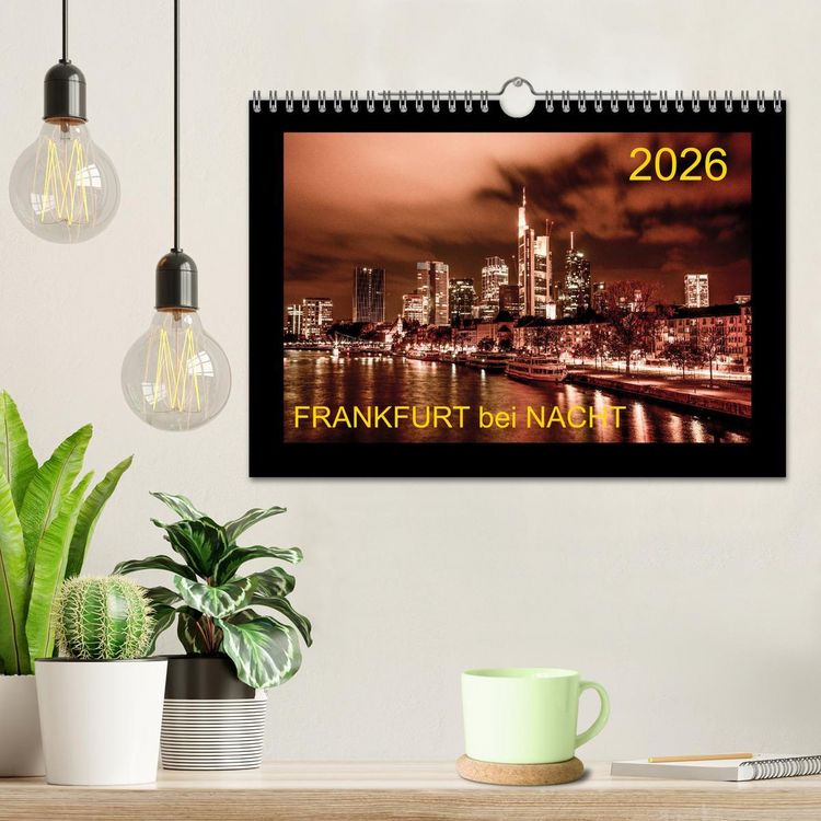 Produktbild: Frankfurt bei Nacht 2026 (Wandkalender 2026 DIN A4 quer), CALVENDO Monatskalender