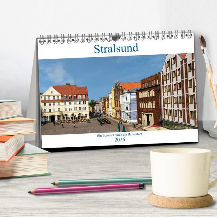 Produktbild: Ein Bummel durch die Hansestadt Stralsund (Tischkalender 2026 DIN A5 quer), CALVENDO Monatskalender