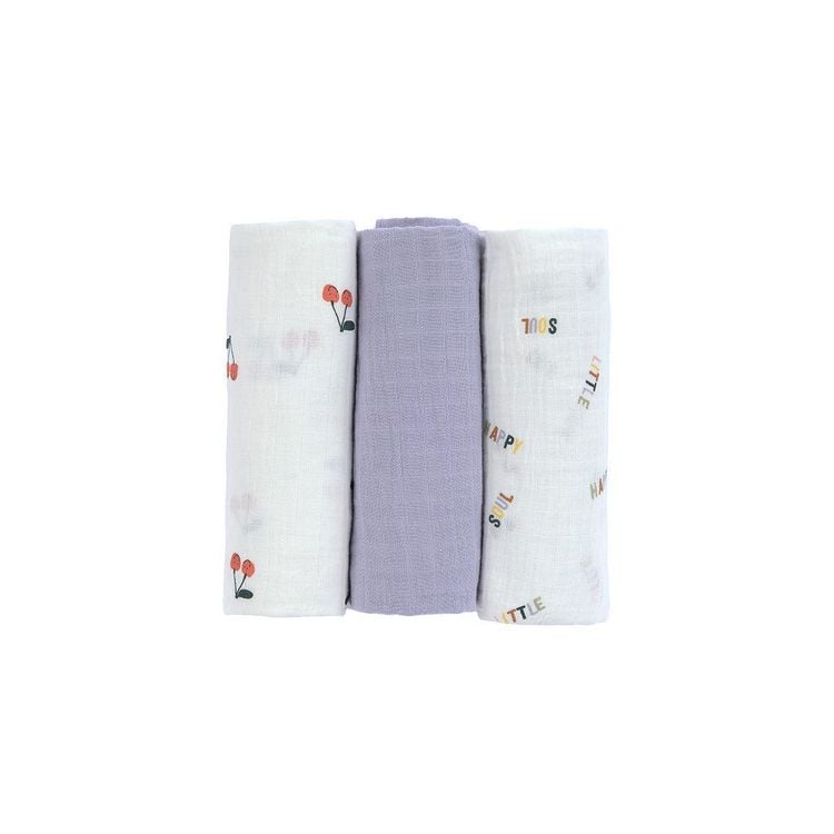 Produktbild: Swaddle & Burp Blanket M GOTS Happy Fruits Pear,