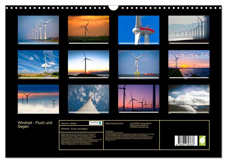 Produktbild: Windrad - Fluch und Segen (Wandkalender 2026 DIN A3 quer), CALVENDO Monatskalender