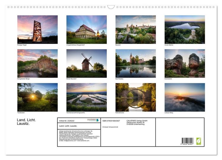 Produktbild: Land. Licht. Lausitz. (Wandkalender 2027 DIN A2 quer), CALVENDO Monatskalender