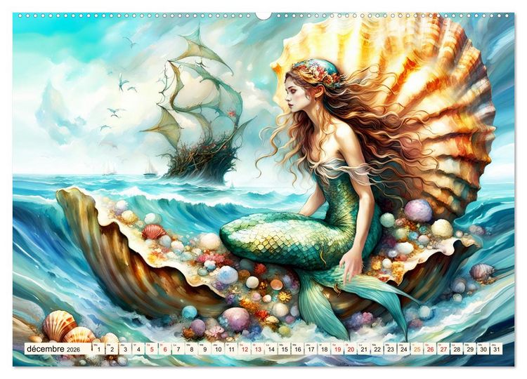 Produktbild: La muse de Pos&eacute;idon (Calendrier mural 2026 DIN A2 vertical) calendrier de bureau