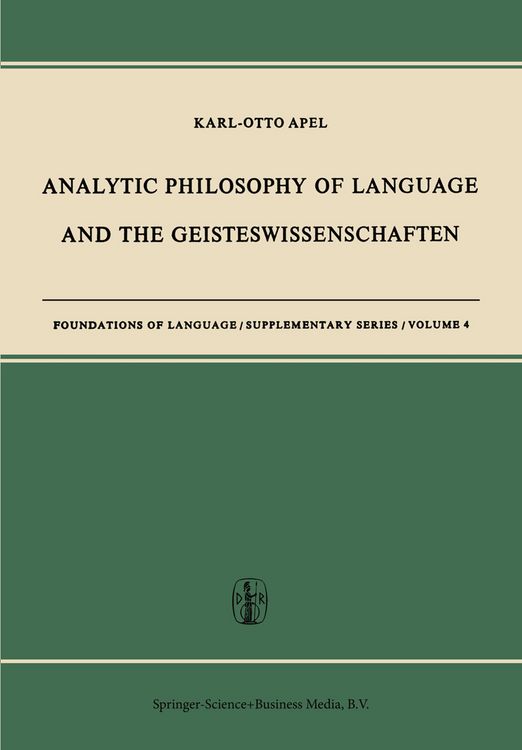 Produktbild: Analytic Philosophy of Language and the Geisteswissenschaften
