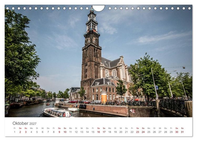 Produktbild: Amsterdam - Wasserstra&szlig;en und Grachten (Wandkalender 2027 DIN A4 quer), CALVENDO Monatskalender