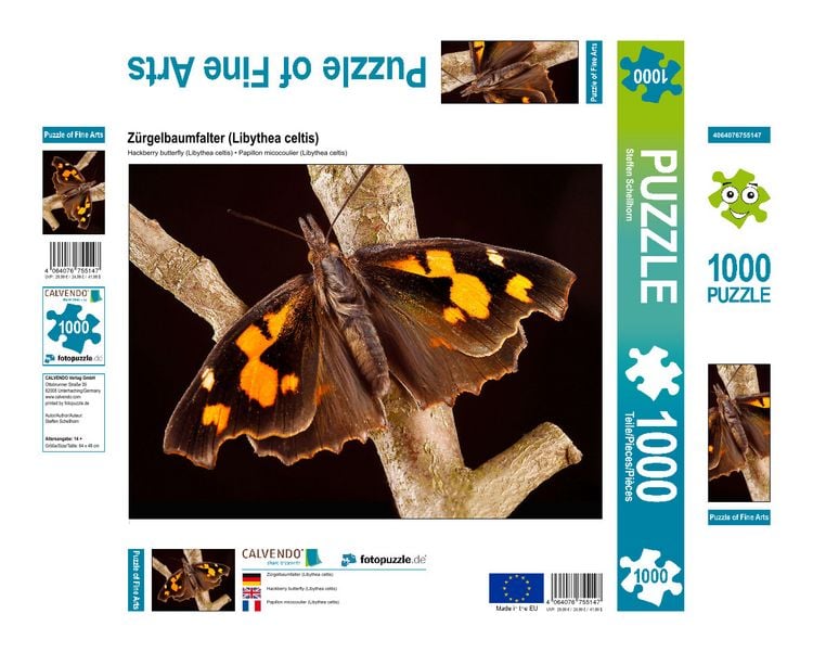 Produktbild: CALVENDO Puzzle Z&uuml;rgelbaumfalter (Libythea celtis) | 1000 Teile Lege-Gr&ouml;&szlig;e 64x48cm Foto-Puzzle f&uuml;r gl&uuml;ckliche Stunden