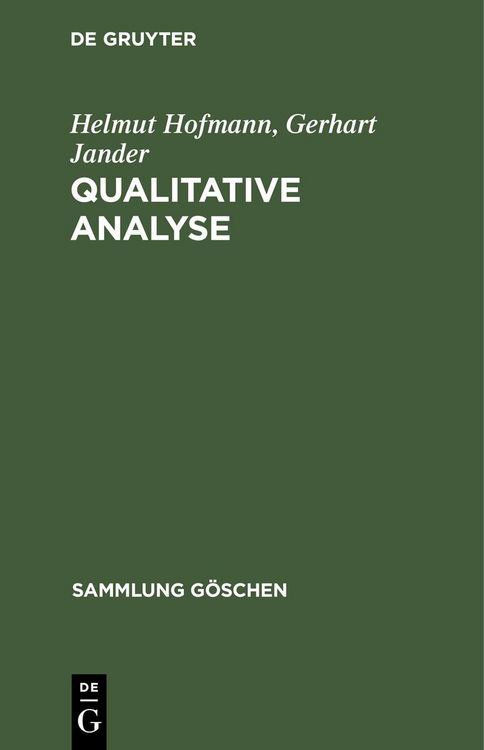 Produktbild: Qualitative Analyse