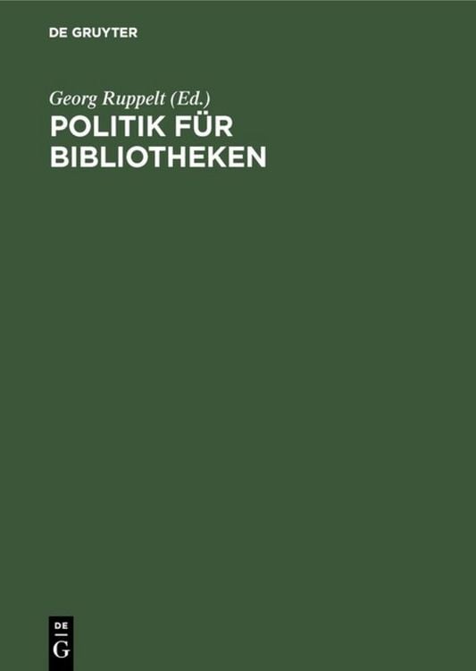 Produktbild: Politik f&uuml;r Bibliotheken