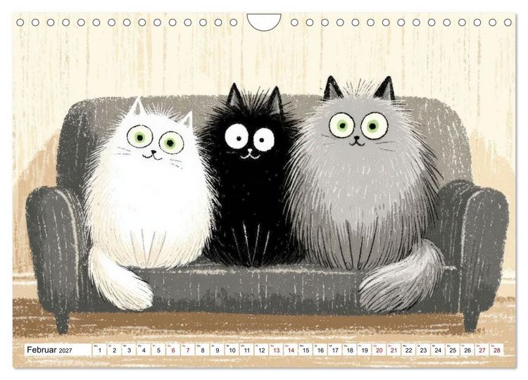 Produktbild: Gute Laune Katzen (Wandkalender 2027 DIN A4 quer), CALVENDO Monatskalender