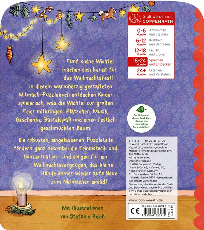 Produktbild: Mein Mitmach-Puzzle-Buch: 5 Wichtel feiern Weihnachten