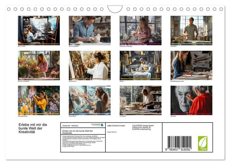 Produktbild: Erlebe mit mir die bunte Welt der Kreativit&auml;t (Wandkalender 2026 DIN A4 quer), CALVENDO Monatskalender