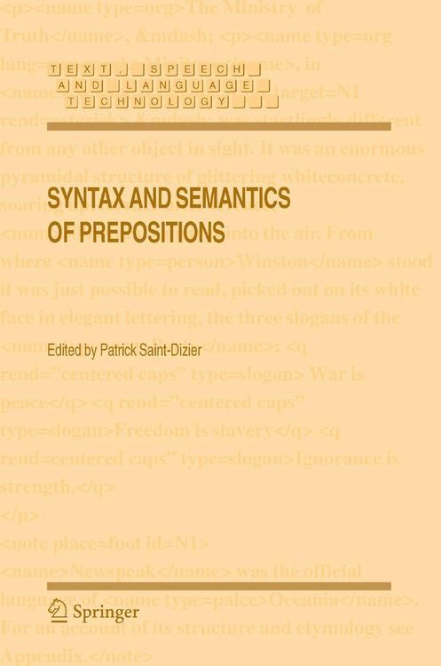 Produktbild: Syntax and Semantics of Prepositions