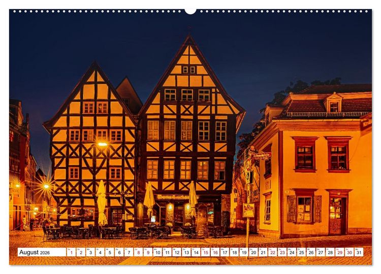 Produktbild: Rund um die Kr&auml;merbr&uuml;cke - Ein St&uuml;ck Mittelalter in Erfurt (hochwertiger Premium Wandkalender 2026 DIN A2 quer), Kunstdruck in Hochglanz