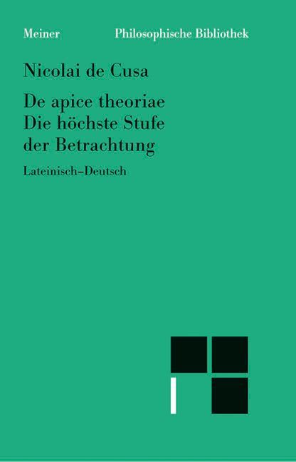 Produktbild: De apice theoriae. Die h&ouml;chste Stufe der Betrachtung