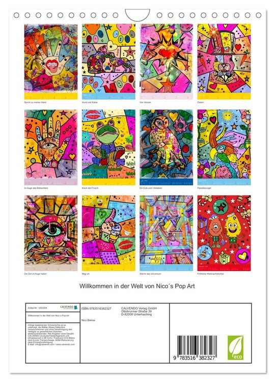 Produktbild: Willkommen in der Welt von Nico&acute;s Pop Art (Wandkalender 2026 DIN A4 hoch), CALVENDO Monatskalender