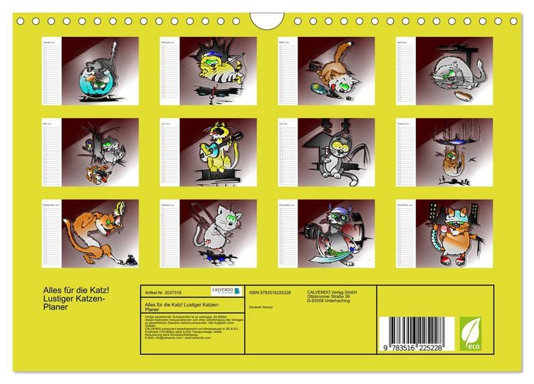 Produktbild: Alles f&uuml;r die Katz! Lustiger Katzen-Planer (Wandkalender 2026 DIN A4 quer), CALVENDO Monatskalender