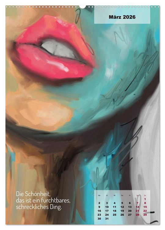 Produktbild: Seelenw&uuml;nsche - Kunstkalender mit Texten zum Innehalten (hochwertiger Premium Wandkalender 2026 DIN A2 hoch), Kunstdruck in Hochglanz