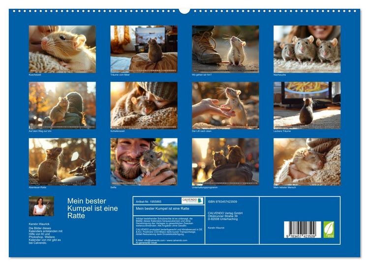 Produktbild: Mein bester Kumpel ist eine Ratte (hochwertiger Premium Wandkalender 2026 DIN A2 quer), Kunstdruck in Hochglanz