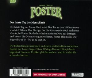 Produktbild: Foster 16 - Der letzte Tag der Menschheit / CD