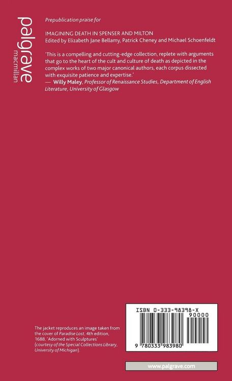 Produktbild: Imagining Death in Spenser and Milton