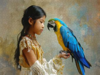 Produktbild: CALVENDO Puzzle Die Liebe eines Kindes zu Tieren | 1000 Teile Lege-Gr&ouml;&szlig;e 64x48cm Foto-Puzzle f&uuml;r gl&uuml;ckliche Stunden