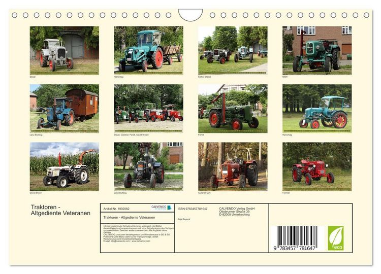 Produktbild: Traktoren - Altgediente Veteranen (Wandkalender 2026 DIN A4 quer), CALVENDO Monatskalender