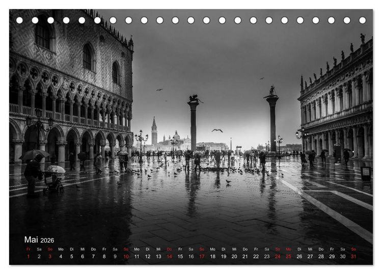 Produktbild: Venedig - Licht und Schatten (Tischkalender 2026 DIN A5 quer), CALVENDO Monatskalender