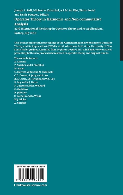 Produktbild: Operator Theory in Harmonic and Non-commutative Analysis