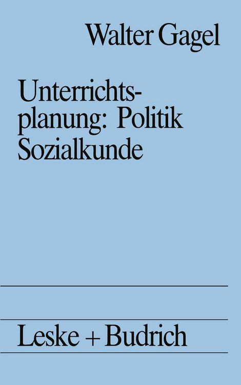 Produktbild: Unterrichtsplanung: Politik/Sozialkunde