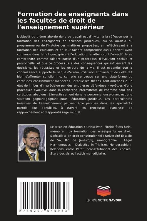 Produktbild: Formation des enseignants dans les facult&eacute;s de droit de l'enseignement sup&eacute;rieur