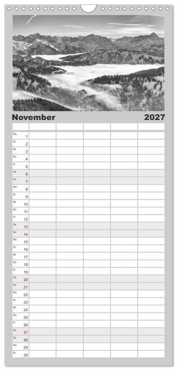 Produktbild: Familienplaner 2027 - Traumhafte Allg&auml;uer Alpen mit 5 Spalten (Wandkalender, 21 x 45 cm) CALVENDO