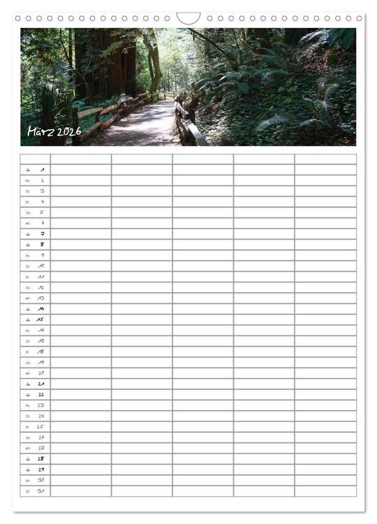 Produktbild: Kalifornien - Familienplaner 2026 (Wandkalender 2026 DIN A3 hoch), CALVENDO Monatskalender