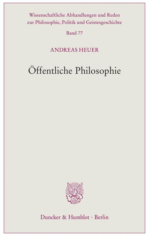 Produktbild: &Ouml;ffentliche Philosophie.