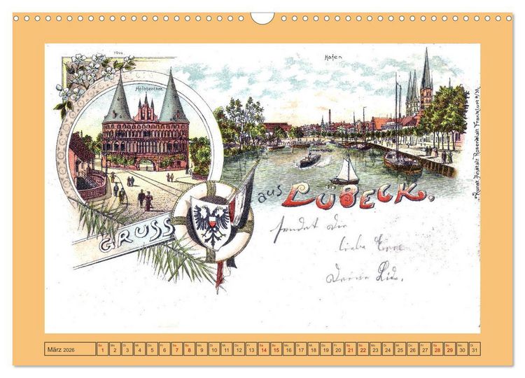 Produktbild: Gru&szlig; aus L&uuml;beck (Wandkalender 2026 DIN A3 quer), CALVENDO Monatskalender