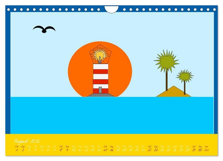 Produktbild: Lighthouse lights my way (Wall Calendar 2026 DIN A4 landscape), CALVENDO 12 Month Wall Calendar