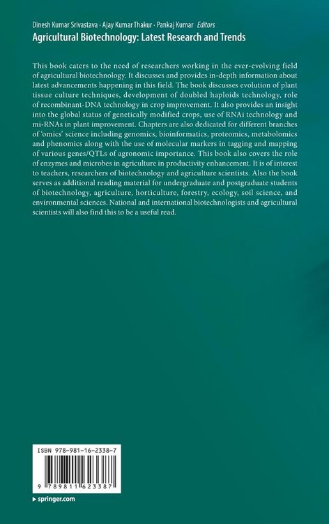 Produktbild: Agricultural Biotechnology: Latest Research and Trends