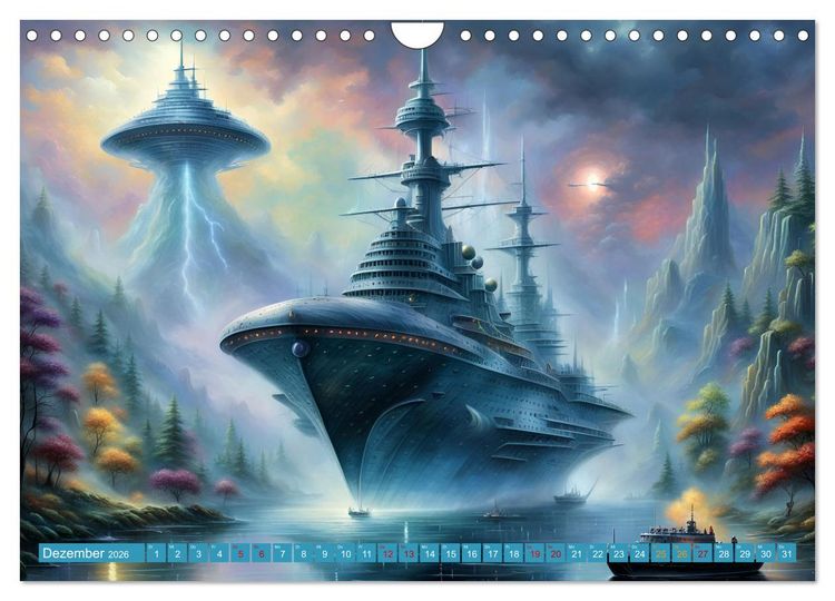 Produktbild: Futuristische Giganten Eine Welt von Morgen (Wandkalender 2026 DIN A4 quer), CALVENDO Monatskalender
