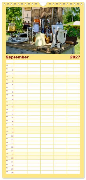 Produktbild: Familienplaner 2027 - Garten-Idylle 2027 mit 5 Spalten (Wandkalender, 21 x 45 cm) CALVENDO