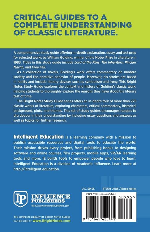 Produktbild: Study Guide to Lord of the Flies and Other Works by William Golding