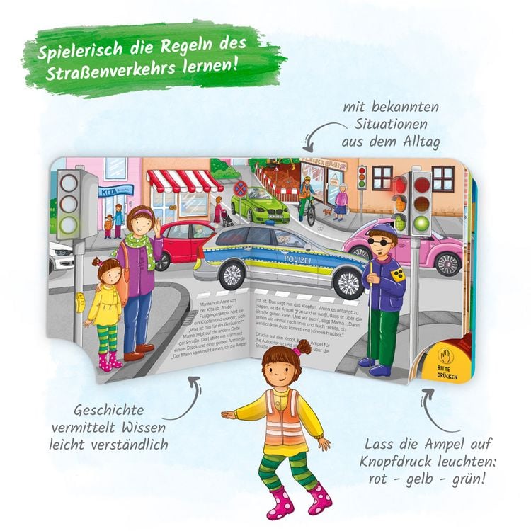 Produktbild: Tr&ouml;tsch Pappenbuch mit Licht Achtung Ampel Sicher im Stra&szlig;enverkehr
