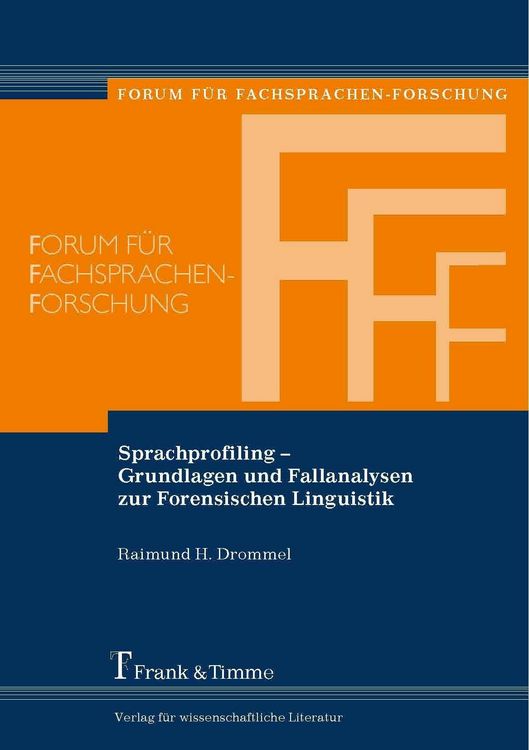Produktbild: Sprachprofiling - Grundlagen und Fallanalysen zur Forensischen Linguistik