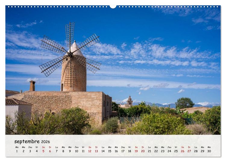 Produktbild: Majorque - Une &icirc;le &agrave; couper le souffle en M&eacute;diterran&eacute;e (Calendrier mural 2026 DIN A2 vertical), CALVENDO calendrier mensuel